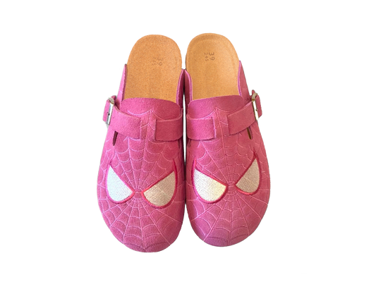 PINK SPIDEY CLOGS